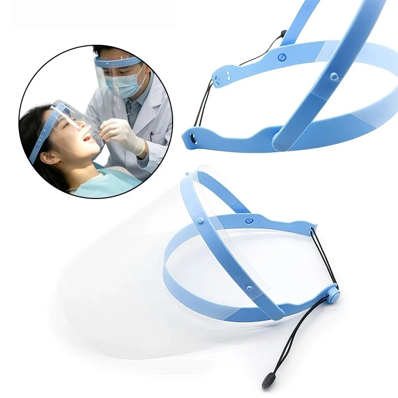 Medical Protective Droplet-Blocking Face Shield—Multifunctional 360-Degree Adjustable—Includes 1 Frame and 10 Replacement Sheets