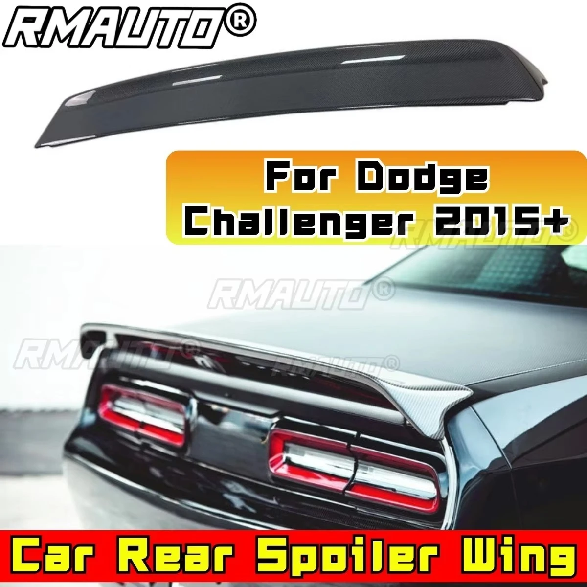 Real Carbon Fiber Car Trunk Spoiler Modification Part for Dodge Challenger Red Eye Style 2015+ Rear Trunk Wing Car Accessories