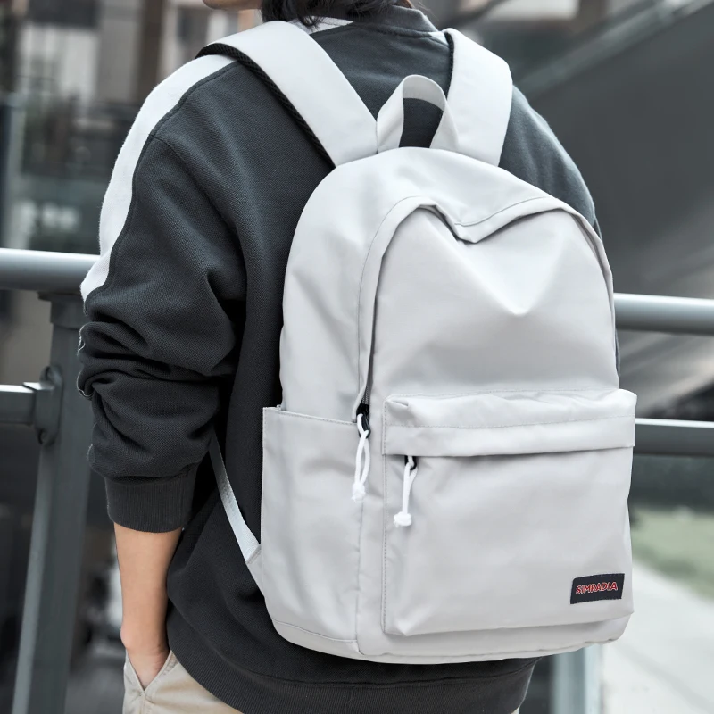 

Fashion Men Backpack Unisex 14inch Laptop Waterproof Nylon Casual Travel Backpack Solid Color College Bag for Male