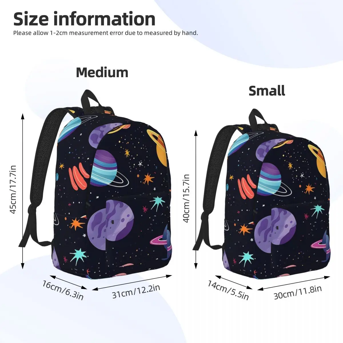 Solar System Space Planets Universe Backpack Daypack Large Capacity Kids BookBag School Bag Shoulder Bags for Men Women