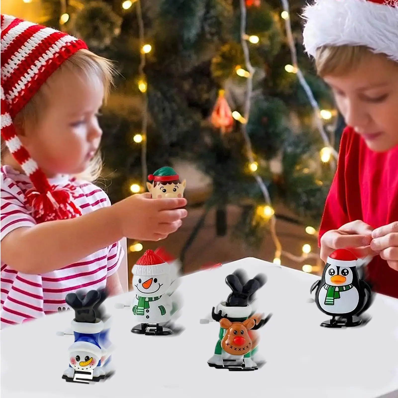 Wind Up Christmas Toys 12 Pieces Small Festival Wind Up Game Funny Christmas Educational Toy For Boys Girls Holiday Party