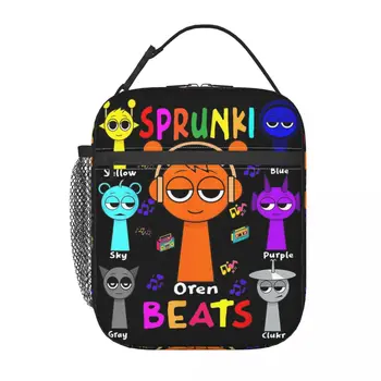 Incredibox Sprunki Izolowana torba na lunch Zabawna gra Pojemnik na lunch Przenośna lodówka termiczna Bento Box Piknik