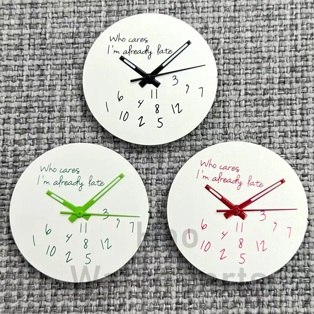 29 مللي متر نص إبداعي أسود أبيض ساعة بقرص "من يهتم أواخر بالفعل" تناسب حركة NH35A NH36 ETA PT5000 Miyota8215