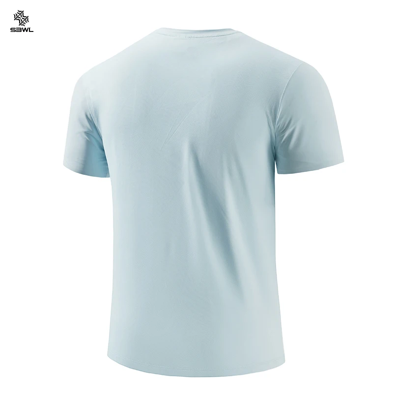 SBWL Summer Men's Breathable Fitness Quick Drying T-Shirt Fashion High Quality Leisure Outdoor Running Short Sleeve Gym Tops image 6