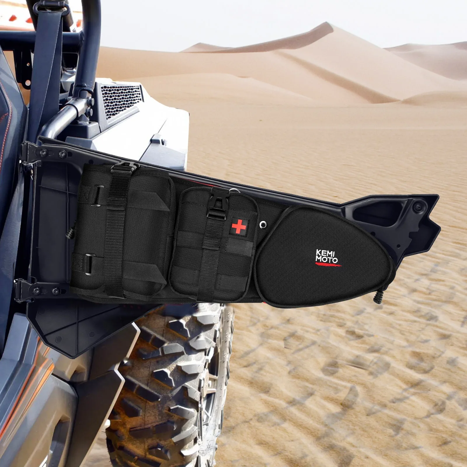 

UTV Storage Door Bags with Removable Knee Pad Compatible with Polaris RZR XP 1000/ XP Turbo/ S 1000/ S 900 2014-2023