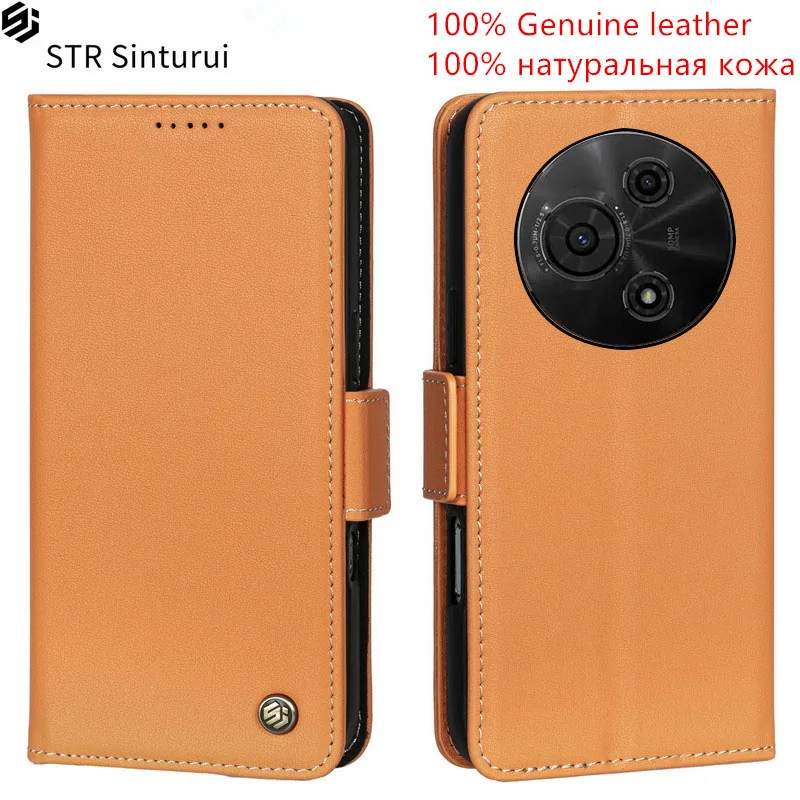 

STR 100% Genuine Nappa grain leather card Slot Wallet Cover For TCL 50 5G 60 SE LE XE NxtPaper 60R 503 501 502 Flip phone Case