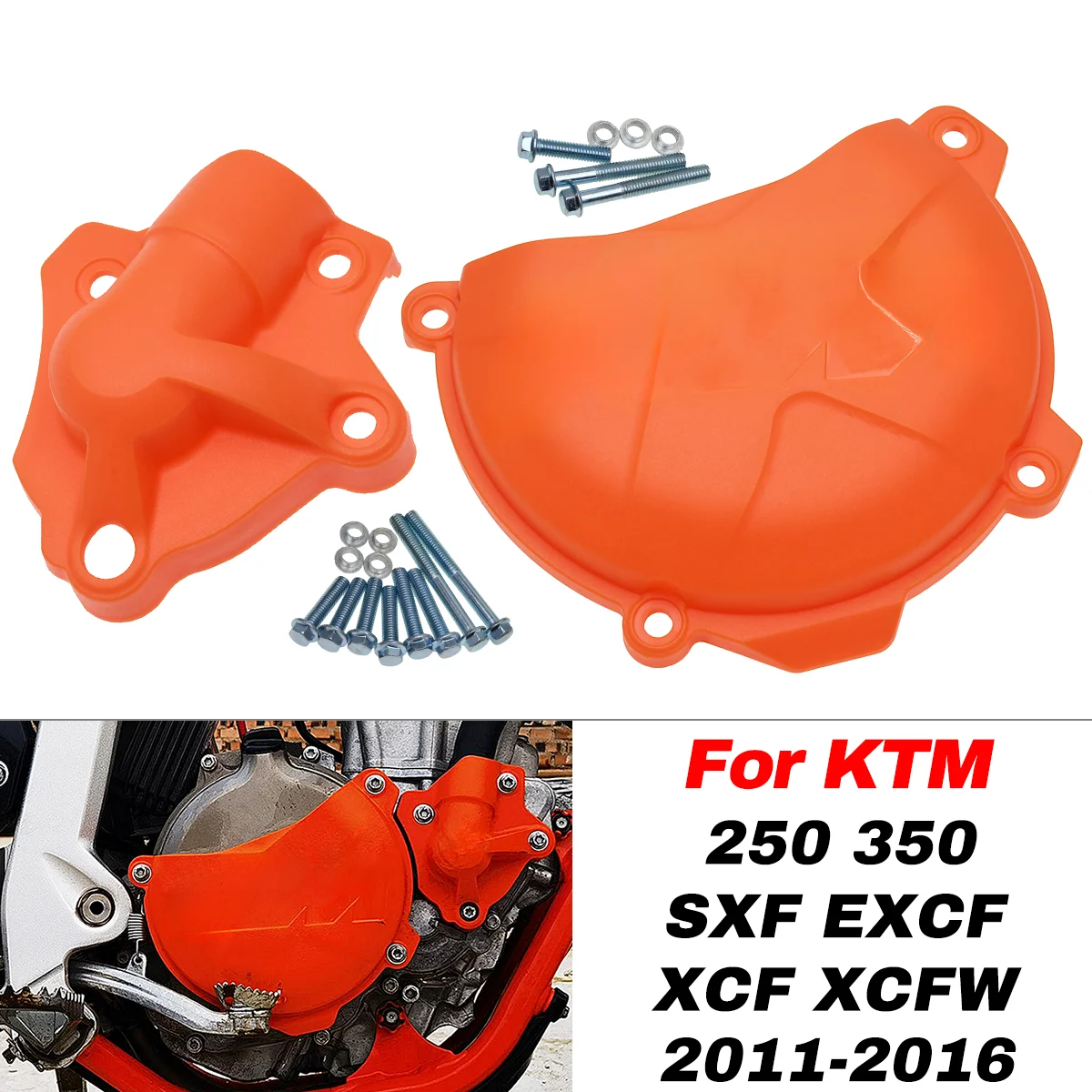

Motocross Clutch Cover Protection Cover Water Pump Cover Protector For KTM 250 350 SXF EXCF XCF XCFW Motorcycle Universal Parts
