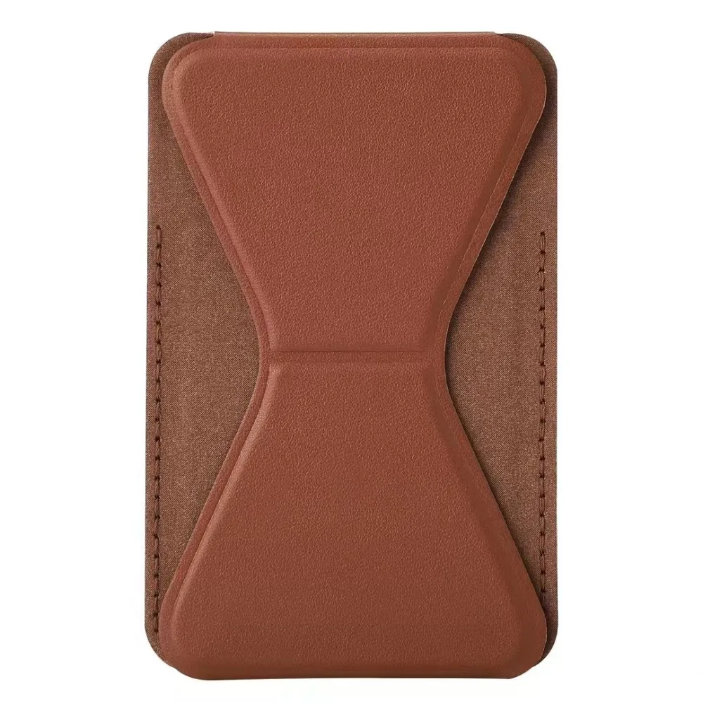 

Colorful Leather Phone Card Holder Paste Style Foldable Phone Stand Multi-angle Anti-theft Wallet Card Bag Universal Smartphones
