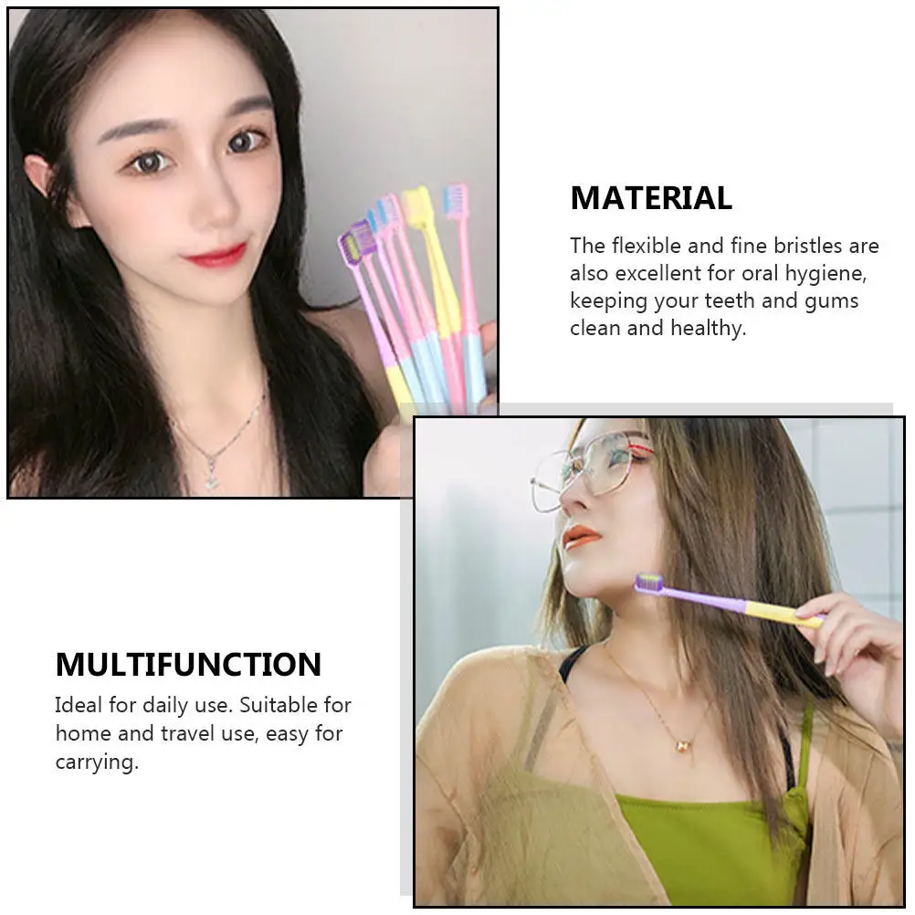 

Набор из 8 гибких зубных щеток с мягкой щетиной для чувствительных десен, для дома и путешествий, портативные, для взрослых, с маленькой головкой