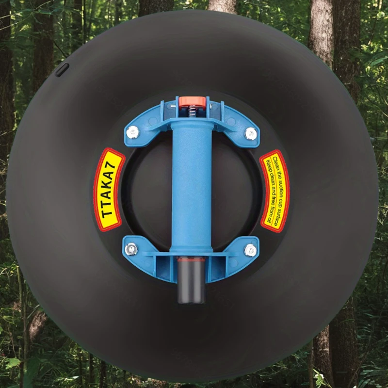 Ventosa de elevación de vidrio, chasis grande de 350KG y 14 pulgadas, mango de plástico, fácil de manejar vidrio, granito y parabrisas de coche, azul/amarillo