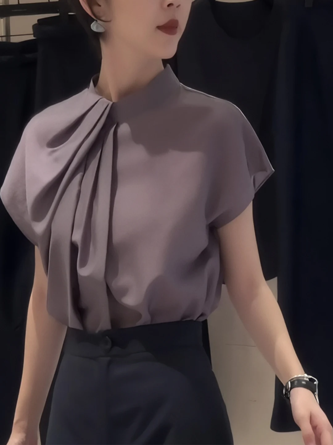 

Уникальная плиссированная блузка Ele для женщин, модный летний топ, новинка от бренда Gtuq, свободный крой, корейский стиль