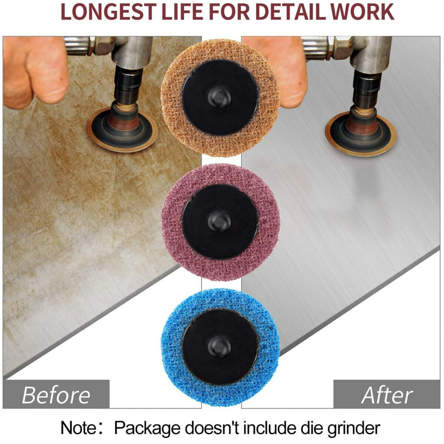 

High Performance Professional Grade Coarse Surface Conditioning 2" Roll Lock Sanding Pads - Durable 50 Pack of Premium Quality f