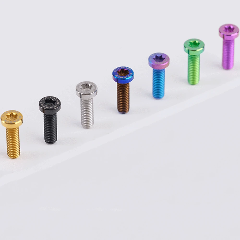 Gold blau schwarz ti m6x20/30mm Head-10mm gr5 titan legierung tc4 t30 torx kopfs ch rauben für motorrad scheiben brems platte – Detail 1