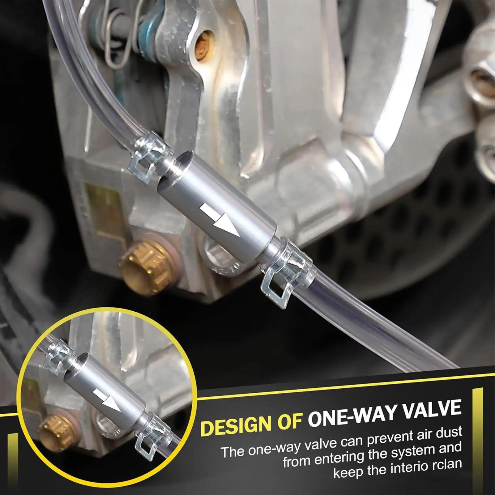 

Шланг для прокачки тормозов, инструмент для прокачки тормозной жидкости, обратный клапан, инструмент для прокачки гидравлической системы, износостойкие автомобильные аксессуары на каждый день