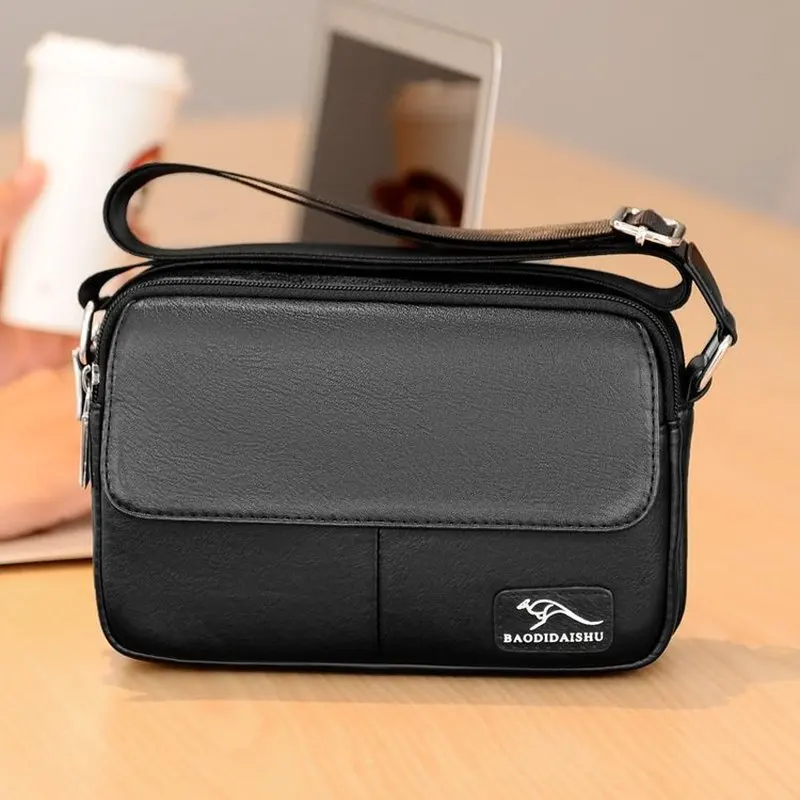 Neutral Style Shoulder Bag for Men and Women, Suitable for Business Trips and Photography Made of Pu Material