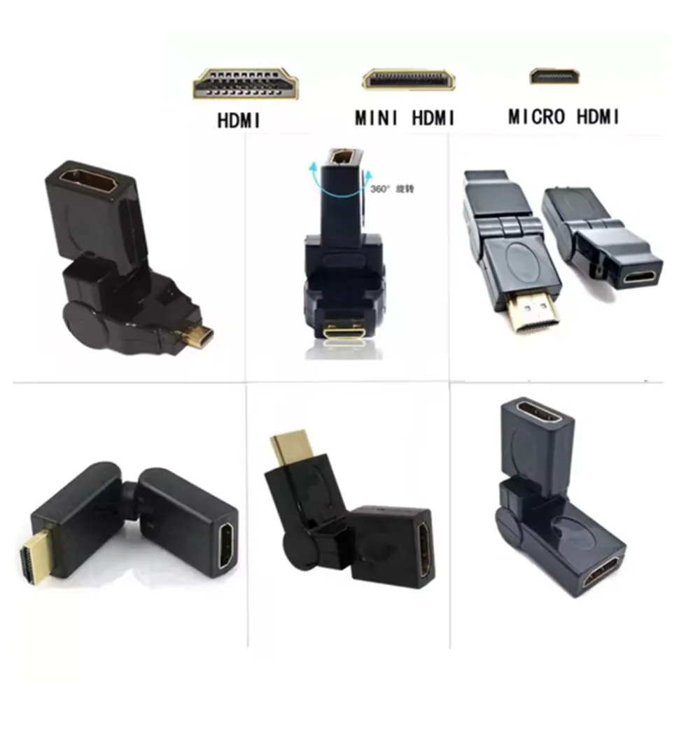 Nut rotation angle 1.4 degrees L-shaped extended HDMI version, HDMI adapter compatible with HDTV