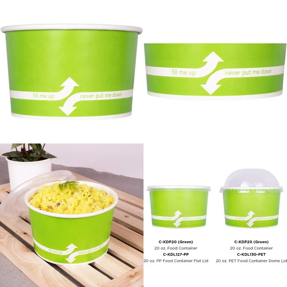 

Paper Soup Bowls 20oz - 600 ct, Suitable for Hot and Cold Food, Perfect for Soups, Noodles, Pasta, Snacks, Eco-Friendly Green