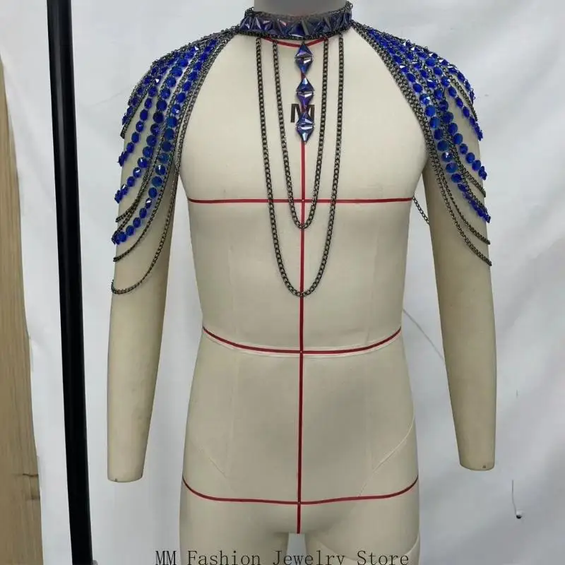 Shoulder-Draped Jewelry Chain with Fringe for Suits and Off-Shoulder Looks D0UB