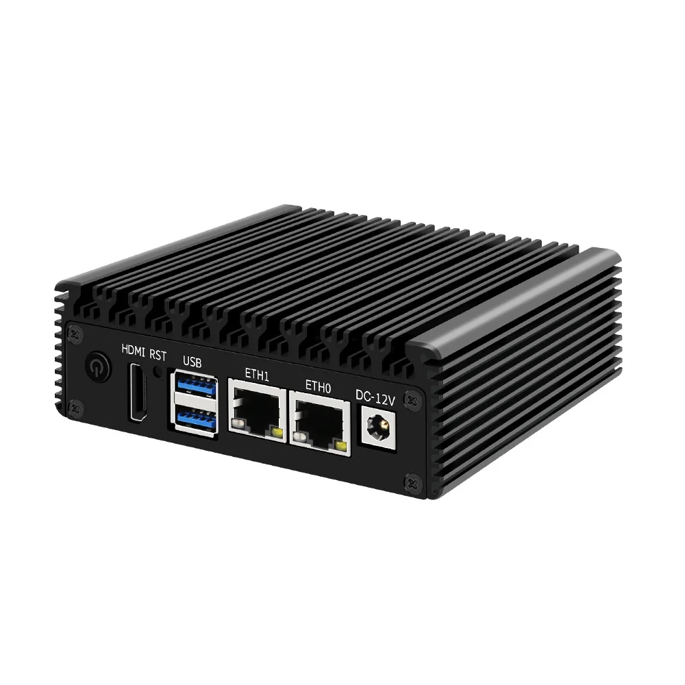 Nowy X86 P2 bez wentylatora Mini PC J4125 N4000 czterordzeniowy 2x i226-V 2.5G Nics przemysłowy miękki Router zapora komputer PC NVMe 2xUSB3.0