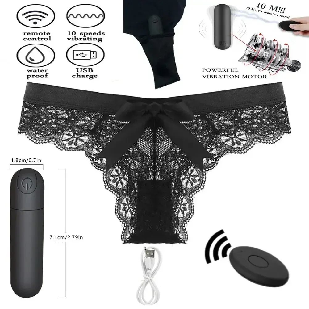 Roupa interior de renda vibrador remoto sem fio masturbador calcinha poderosa brinquedos sexuais para mulheres estimulação do clitóris vibradores invisíveis