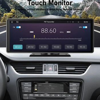 10.26 inch IPS screen Wireless CarPlay Android Auto Multimedia Video Player Reverse Camera Monitor Bluetooth FM Transmitter USB