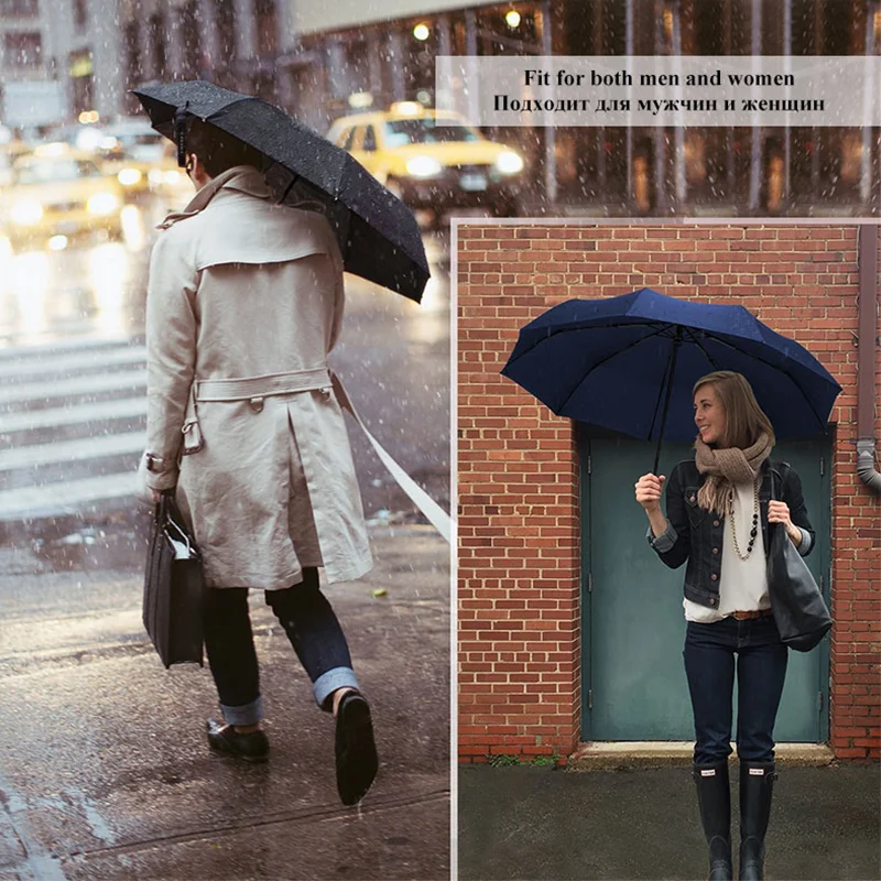 Folding Umbrella Men Automatic UV Parasol Portable Strong Wind Resistance Waterproof Bumbershoot Raining Snowing For Xiaomi view 6