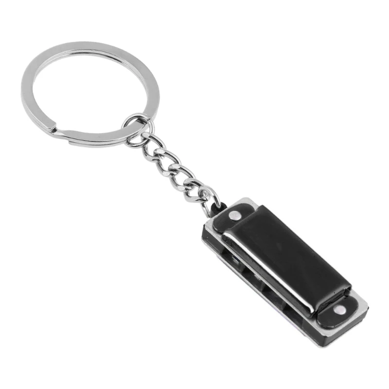 Mini Harmonica Keychain,Special 8 Tone 4 Holes Harmonica Keychain Harmonic Keyring Keys Holder Bag Pendant Musical