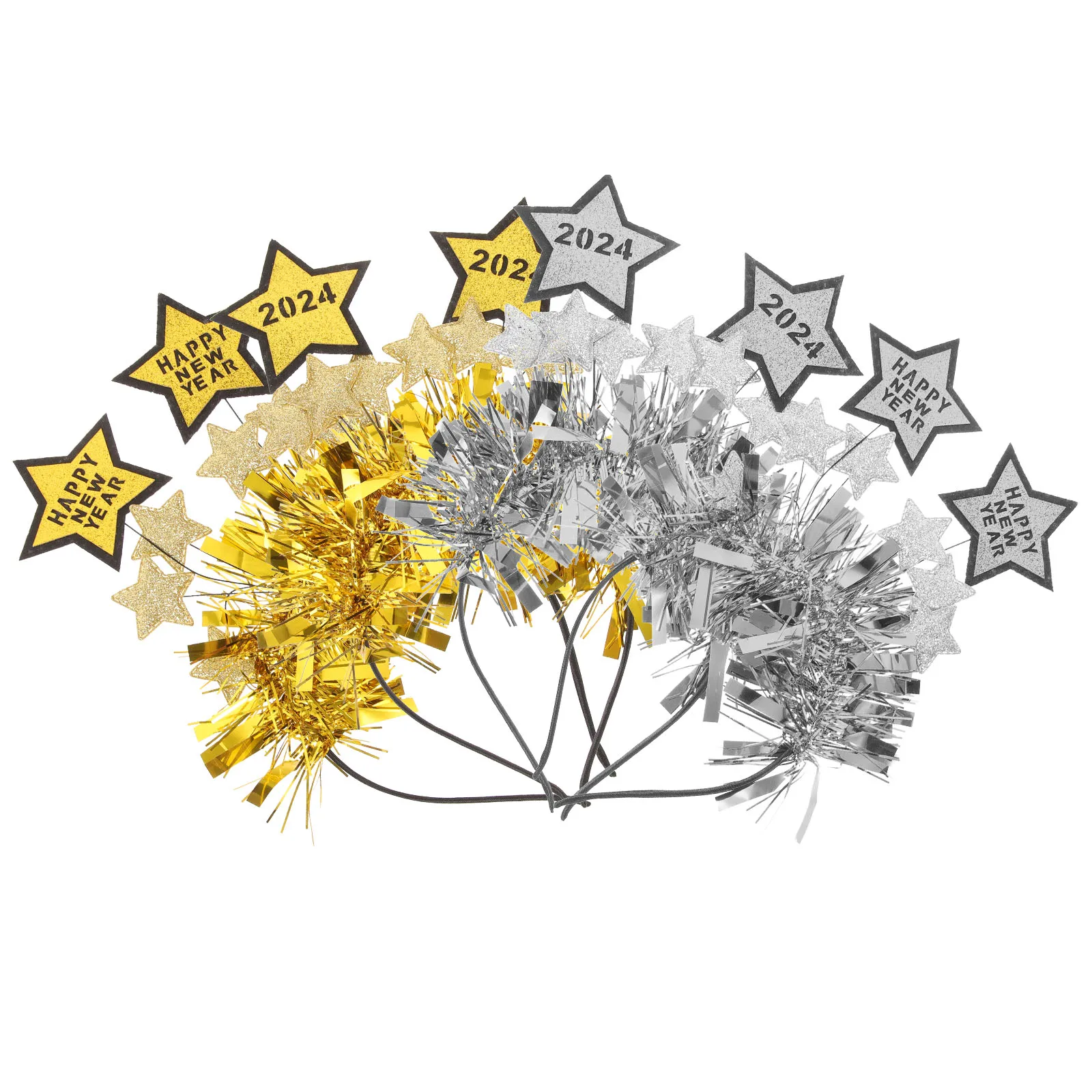 

4pcs 2024 New Year Headband Party Hoops Countdown Hair Clasp Compact Creative Hairband Lightweight Wear-Resistant Headband For