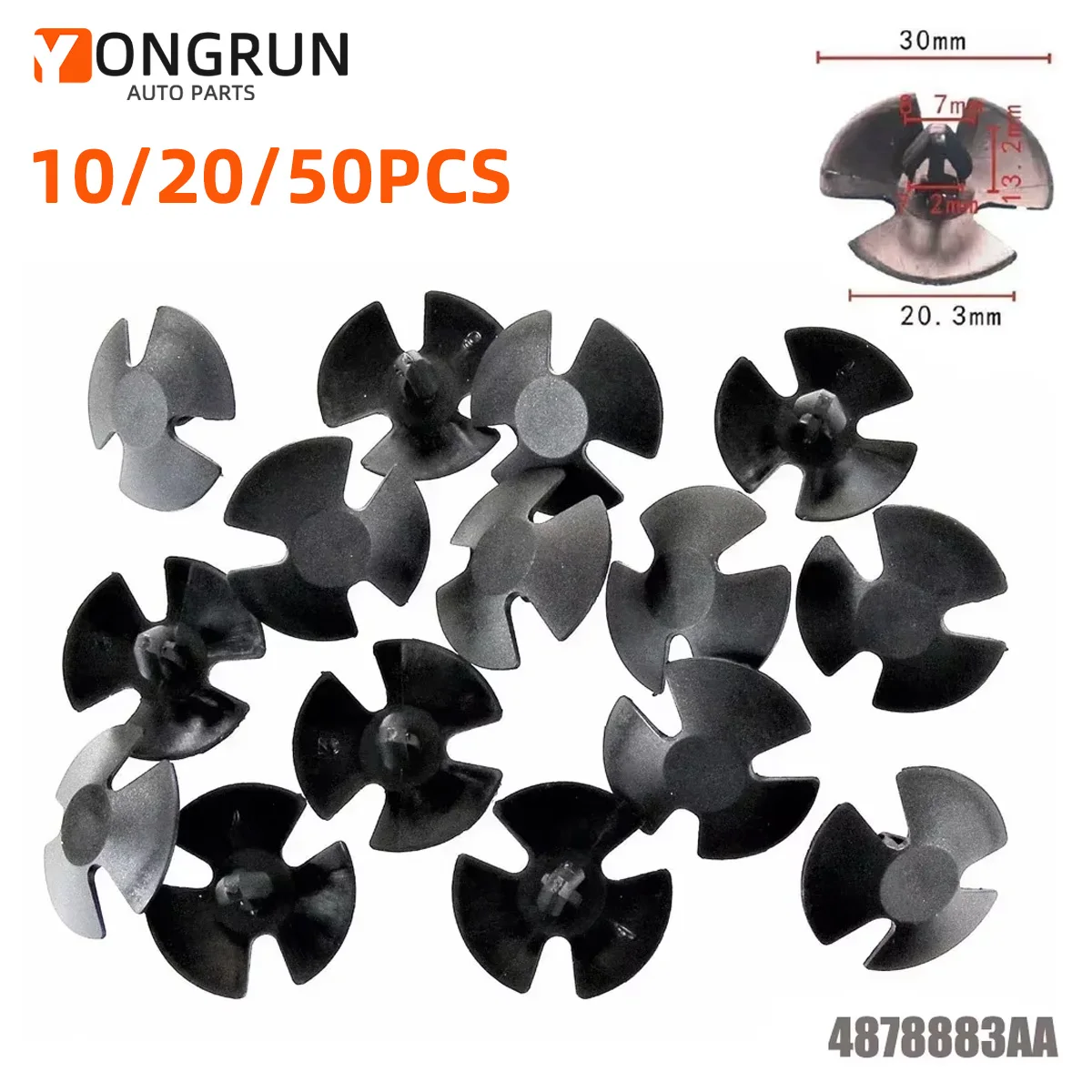 Auto-Reparatur-Ersatzteil 487883AA Clip-on Motorhaube-Isolierungshalter Schwarz Motorhauben-Clip Passend für Chrysler Jeep