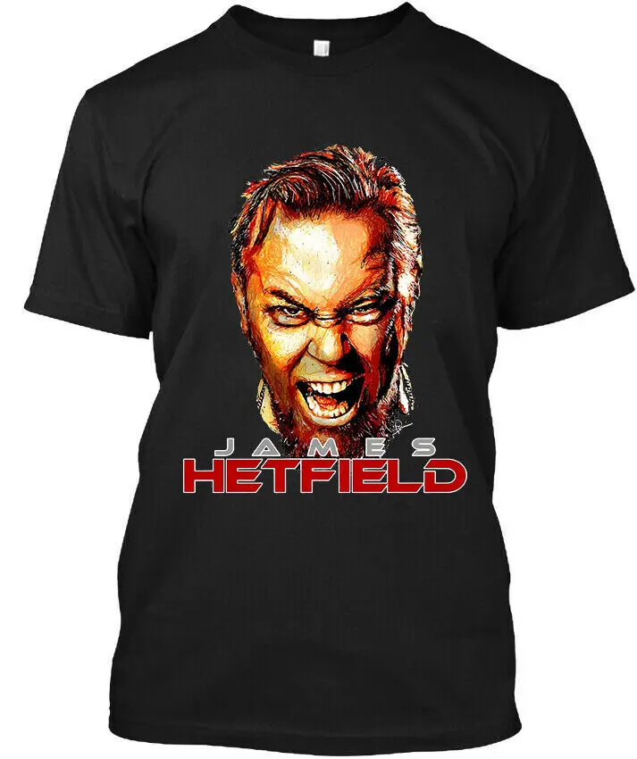 Hetfield American Music Art Face Vintage Logo T-Shirt S-4XL High Quality 100%Cotton Short Sleeve