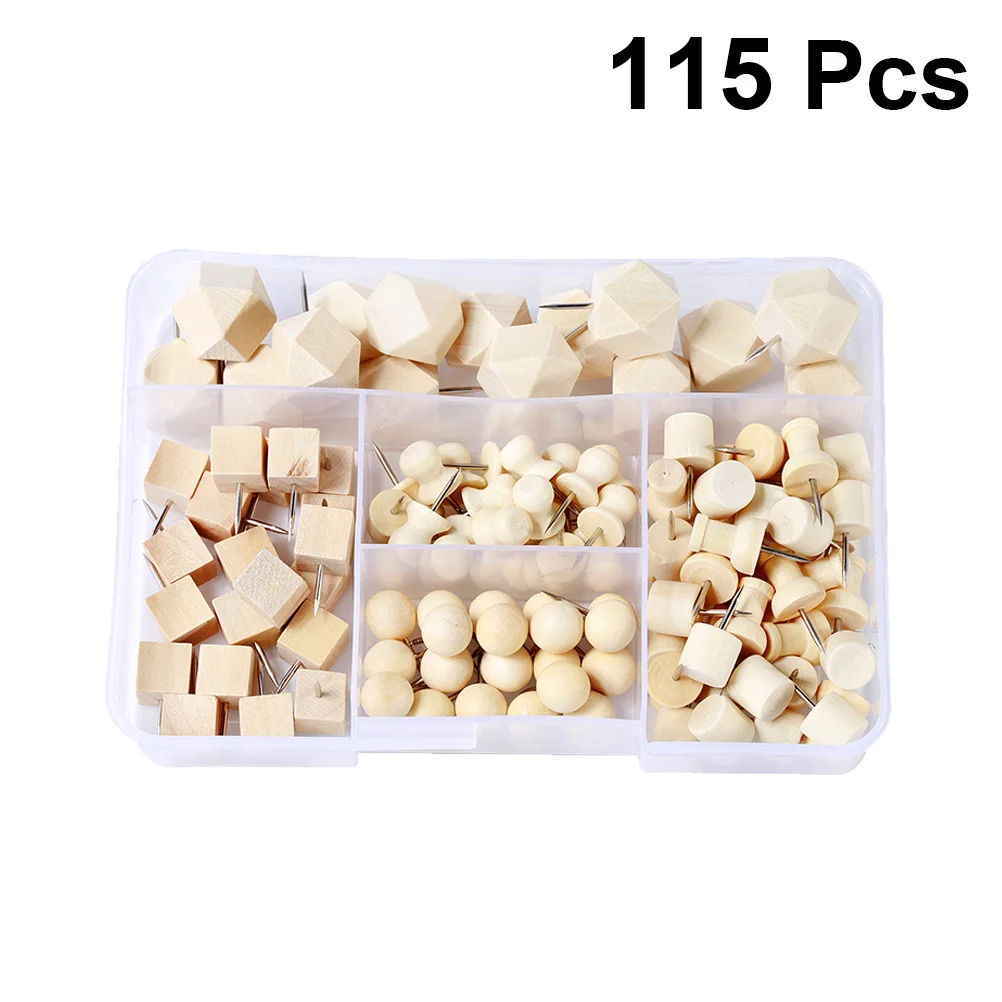 115 stuks geometrische push-pins diverse punaises creatieve decoratieve set voor thuiskantoor school bulletin kurkbord