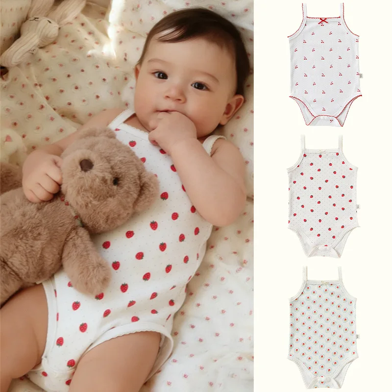 0-24M Summer Baby Girl Romper Cotton Newborn Kid Baby Clothes Sleeveless Jumpsuit Cute Sweet Princess Outfit