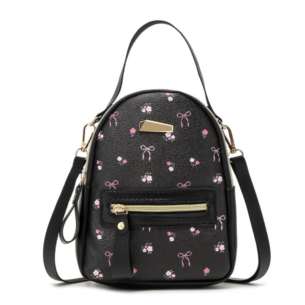 

Leisure Fashion Printed Women Backpack Double Layer Versatile Schoolbags PU Satchel Casual Daily