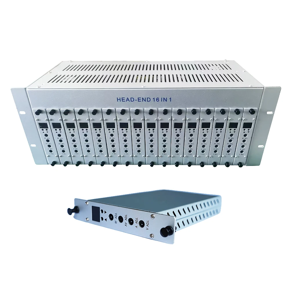 HD to RF Modulator HD Video Encoder 4U Chassis PAL-BG NTSC CATV Headend multi 16 in 1 Agile Channels CATV modulator
