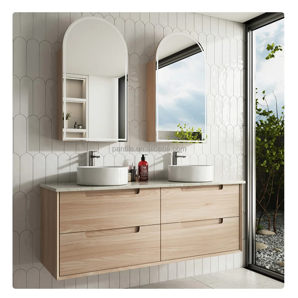 

Зеркальный шкаф, оптовая продажа от производителя, классическая мебель для ванной комнаты, винтажная мебель, шкаф для ванной из фанеры с зеркалом и подсветкой