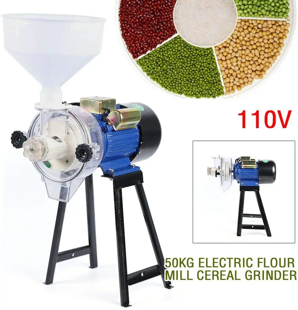 110V 2200W Electric Grain Mill Grinder Machine Wet Mill Machine Grinder Feed Soymilk Wet Cereals Grinder Flour Mill Grinder For