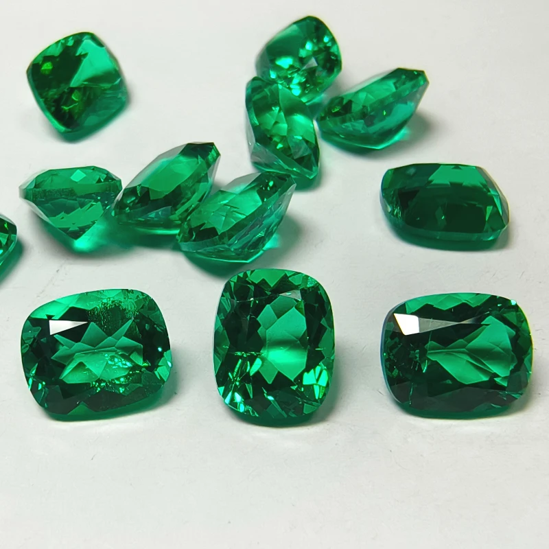 الجملة مختبر كولومبيا الزمرد مستطيل وسادة الشكل الأخضر اللون الأحجار الكريمة DIY بها بنفسك صنع المجوهرات تحديد شهادة AGL #2