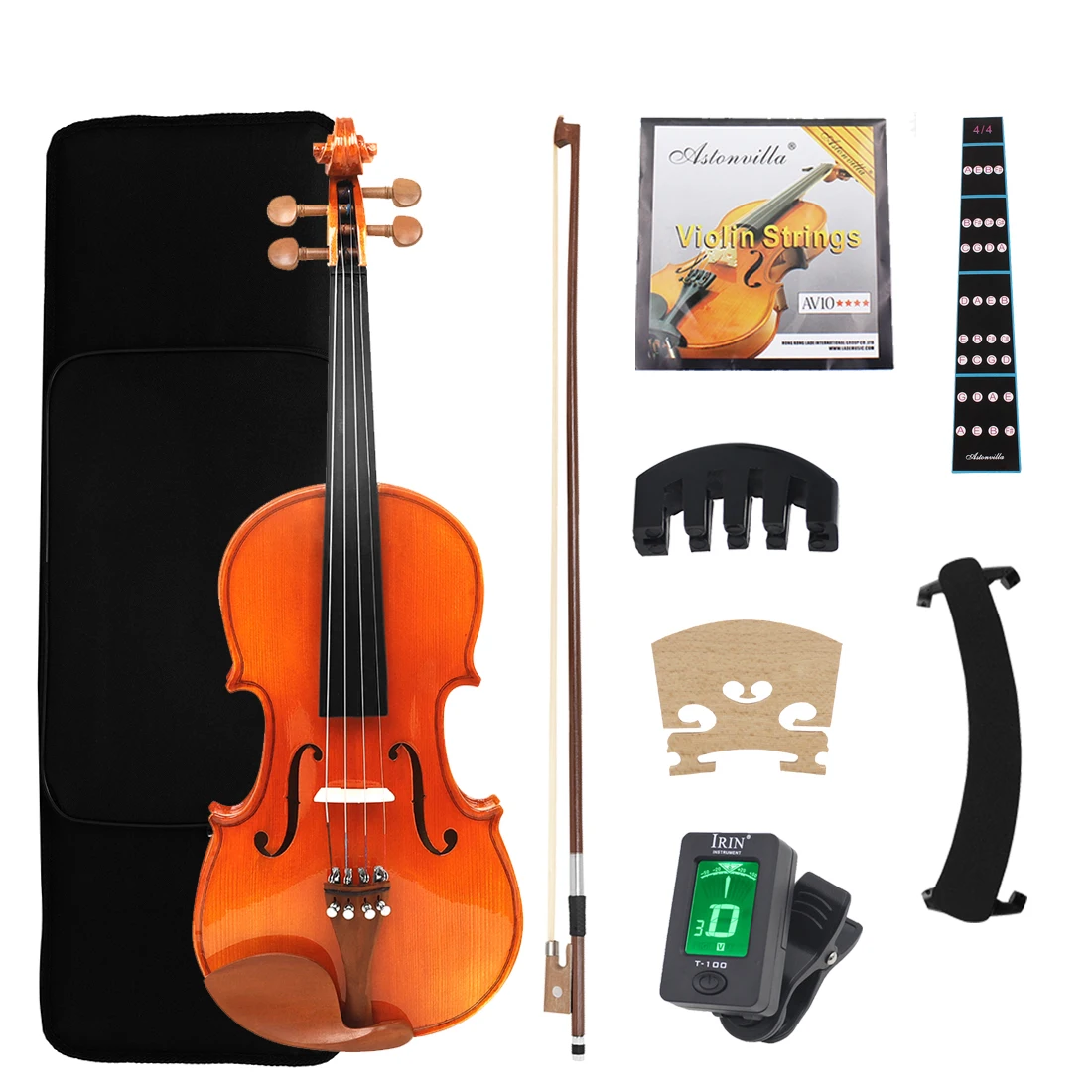 

Astonvilla AV-609 4/4 Violin Spruce Panel Maple Back Ebony Fingerboard Violin With Case Bow Tuner Violin Parts & Accessories