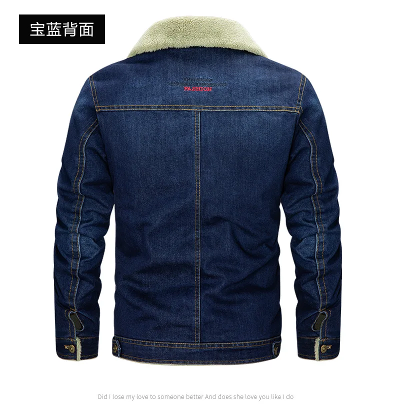 7XL-M Men\'s Denim Jacket Winter Men\'s Wool Thick Thermal Jacket Denim Coat Multi Pocket Denim Clothing Men\'s Outdoor Jackets