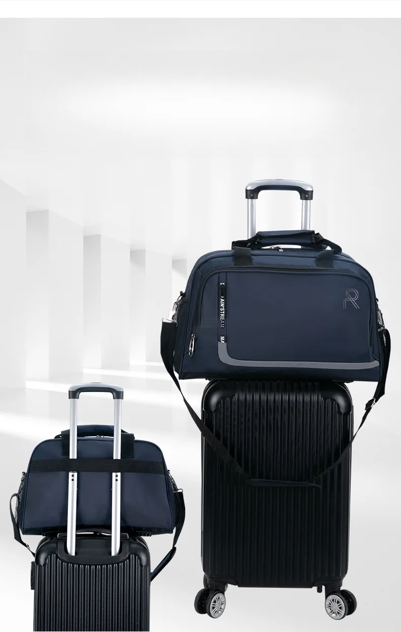 Short distance travel large capacity waterproof sports yoga bag, can be set with a pull rod for dry wet exercise_voghion.com