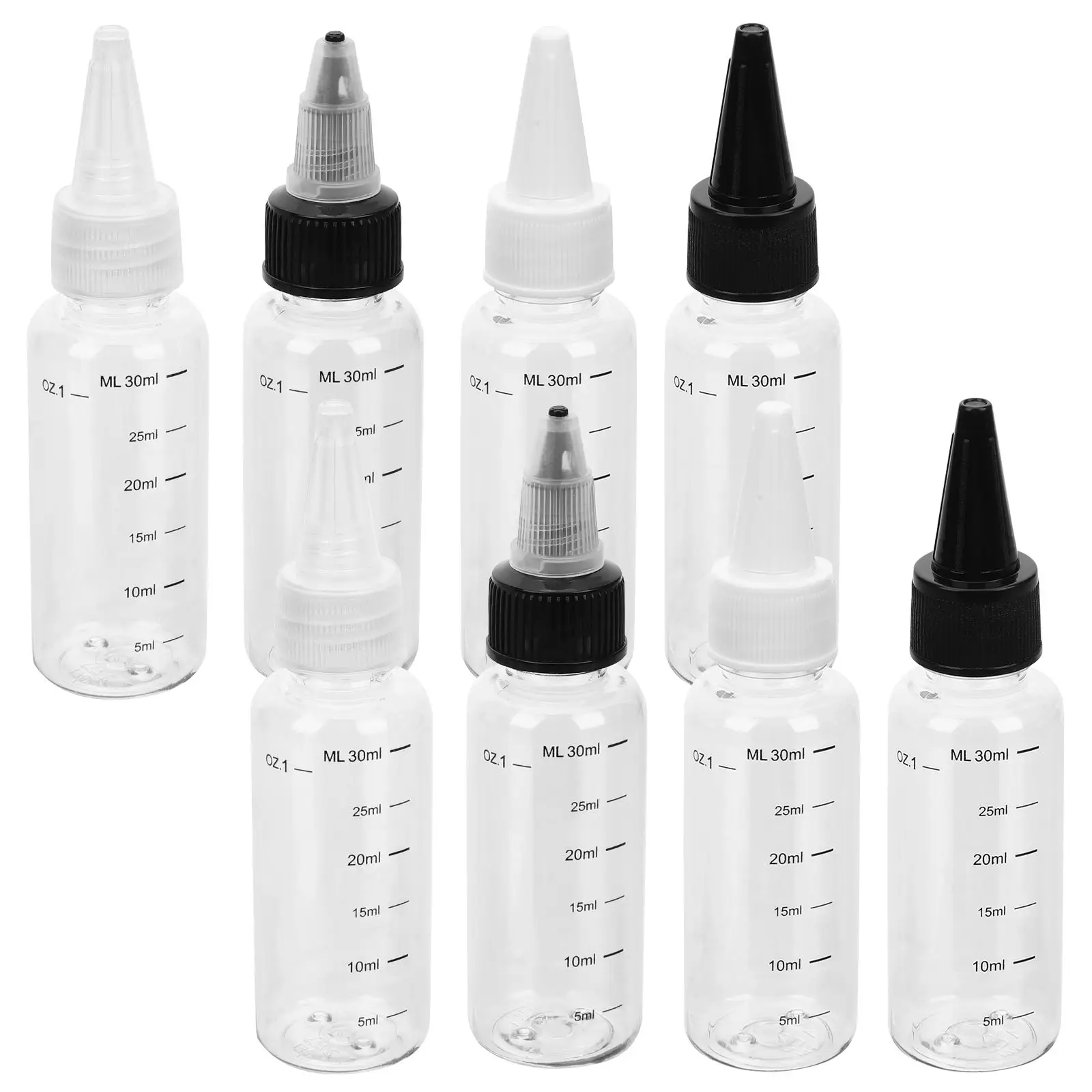 

8 pcs Essential Oil Squeeze Bottles 30ml Clear Refillable Leak Proof Dropper For Salon Painting