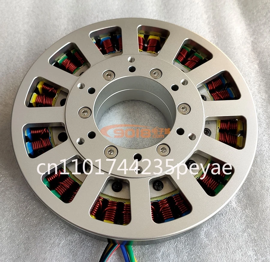 Large hollow motor, Haoji 12410 permanent magnet DC brushless motor 3NM ultra-low speed, disc type, ultra-thin, flat