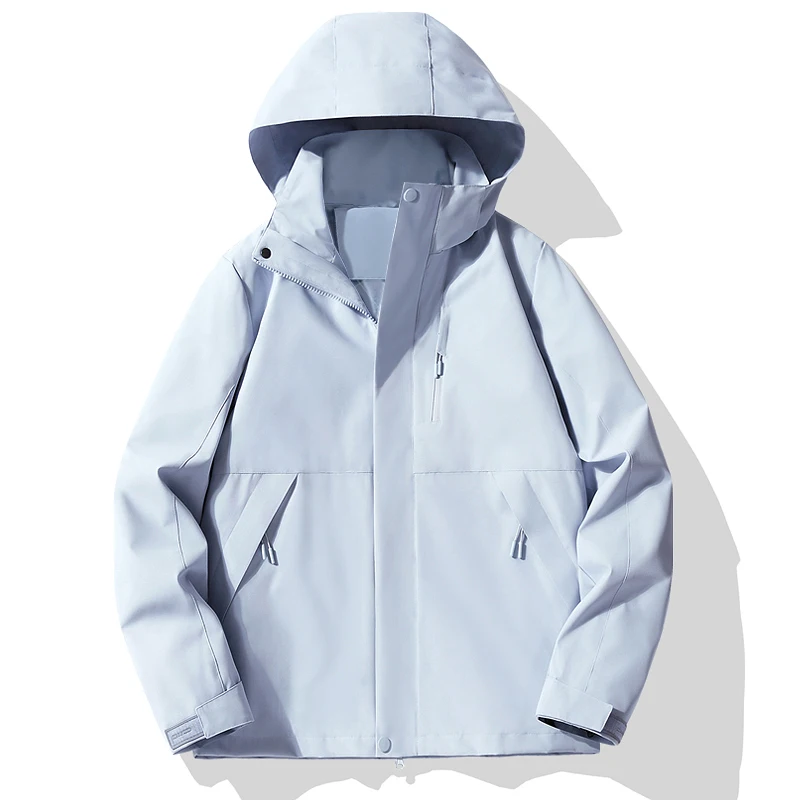 

Breathable Working Clothes Outdoor Windbreaker Zip Pockets Jackets Coats Camp Loose Comfortable Waterproof Hooded Men Jackets