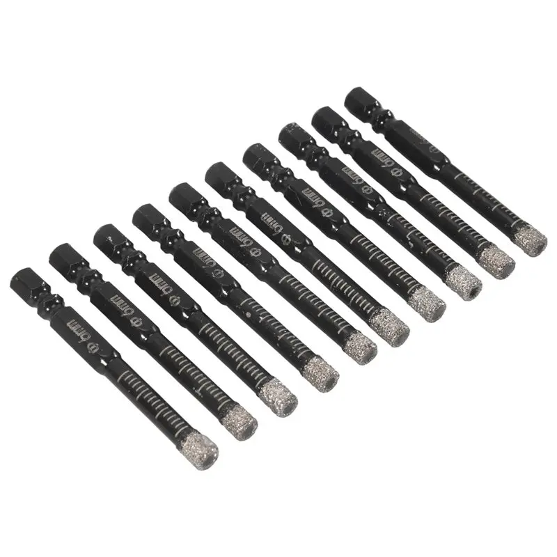 

Набор алмазных сверл ABWR-10Pcs, 6 мм, для сухого сверления гранита, плитки, стекла, мрамора, кирпича, камня, простая установка