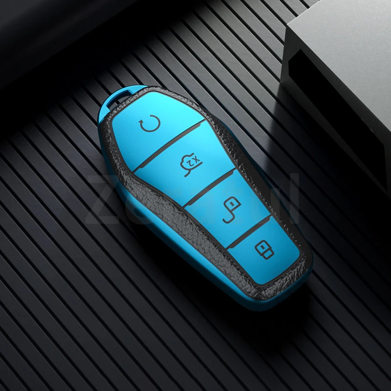 Auto Interior Keyless Accessories For BYD Atto Song Qin 3 Han EV Tang DM TPU Leather Car Remote Key Case Cover Shell Fob Holder