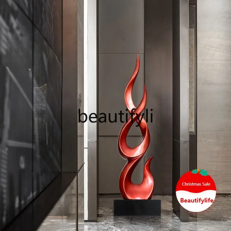 

Large floor-to-ceiling hotel lobby ornament modern simple sales office decorative ornament electroplating sculpture large