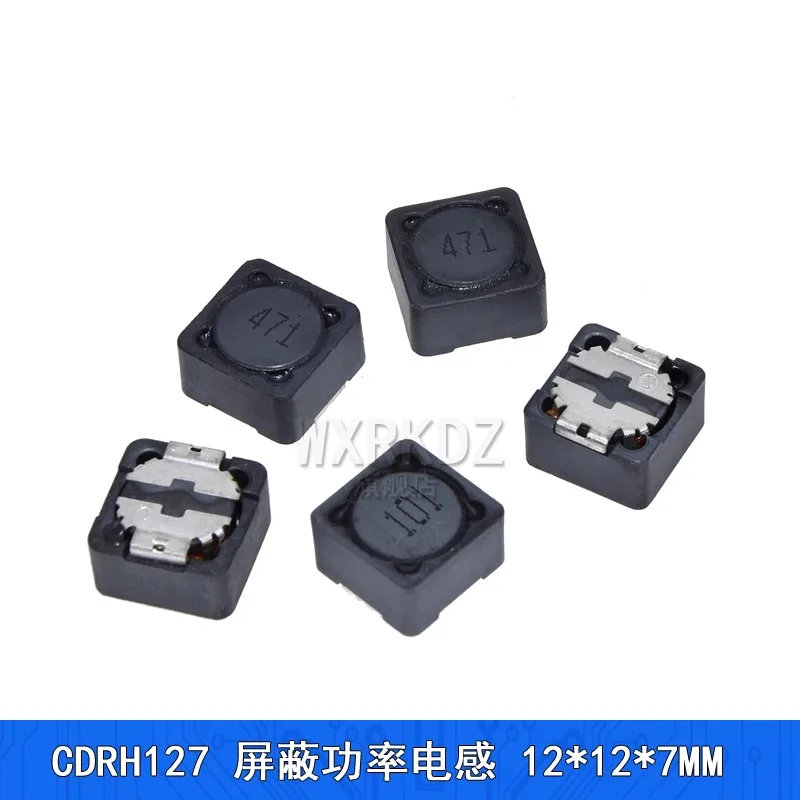 [10 piezas] Inductor de potencia SMD CDRH127R, 12*12*7 mm, blindado, con valores de inductancia: 1uh, 2.2uh, 4.7uh, 10uh, 15uh, 68uh, 470uh