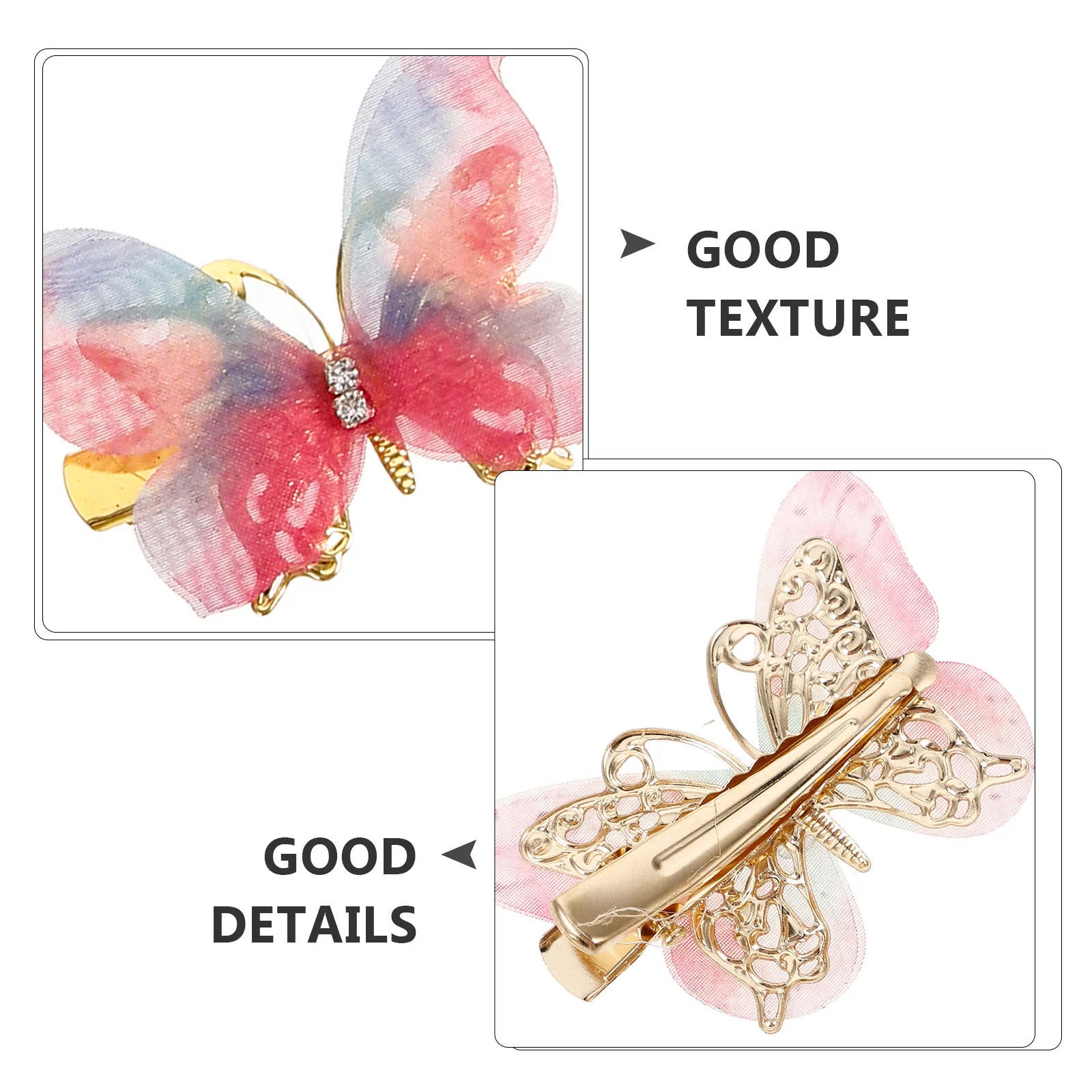 10 قطع من مشابك الفراشة الصغيرة اللطيفة للفتيات والنساء والأطفال رقيقة وسميكة لحفلات الزفاف وإكسسوارات الشعر للاستخدام اليومي #6