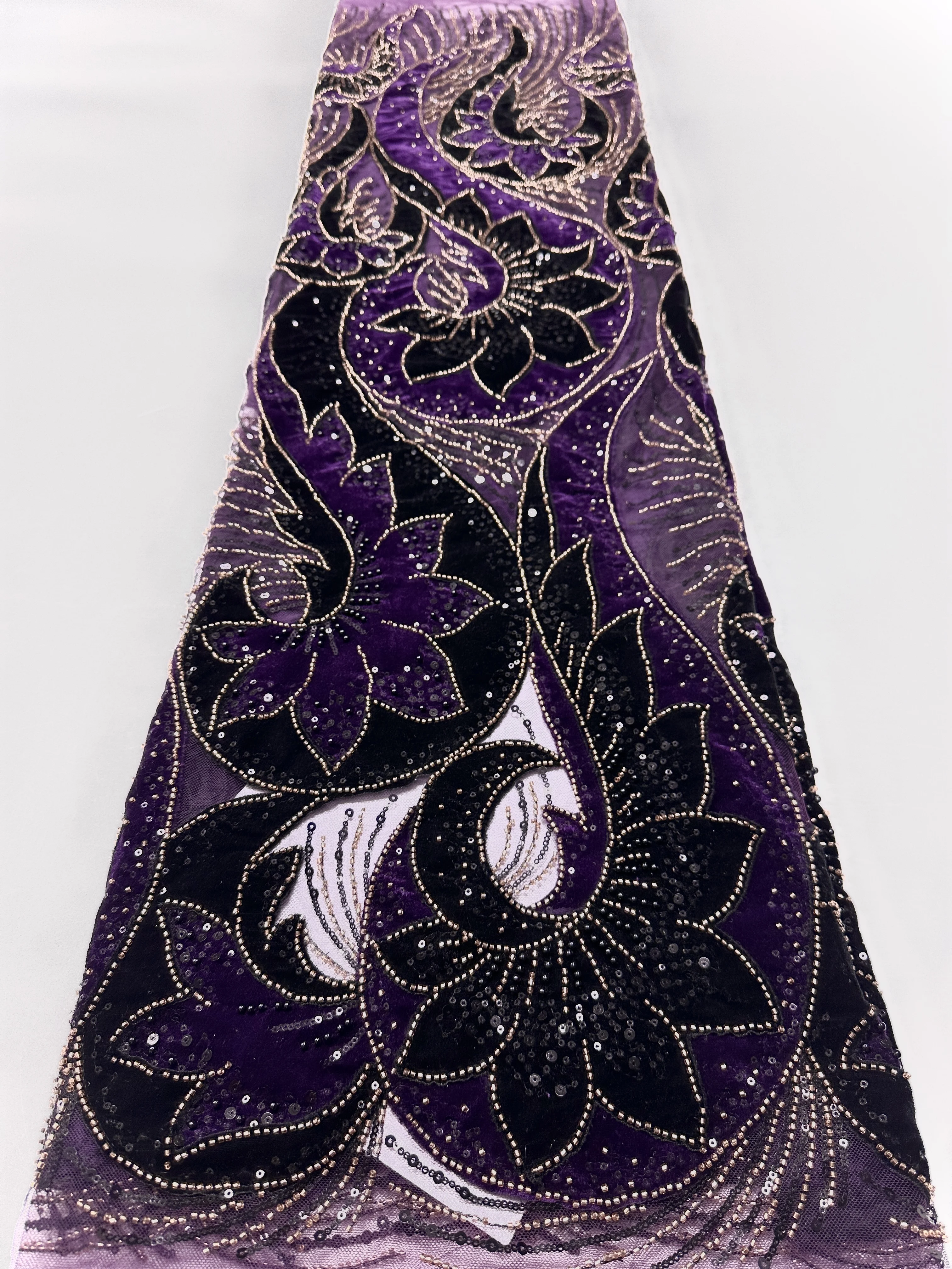 

Бархатная кружевная ткань с африканскими бусинами, высокое качество, тюль, кружевная французская нигерийская кружевная ткань с блестками для шитья свадебного платья