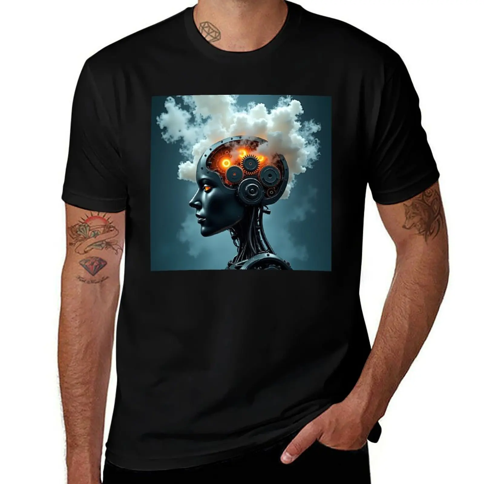 

woman's head T-Shirt Short sleeve tee football t shirt sweat graphic tee shirt mens graphic t-shirts funny